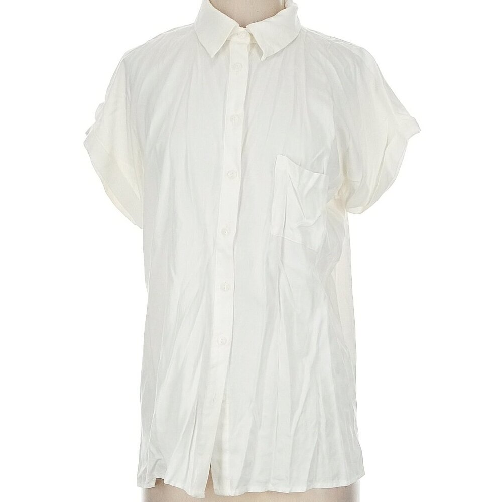 Lulus Ivory Rayon Button-Down Blouse – Size S